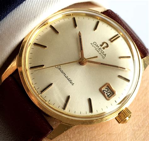 mens gold watch omega|omega 18k solid gold watches.